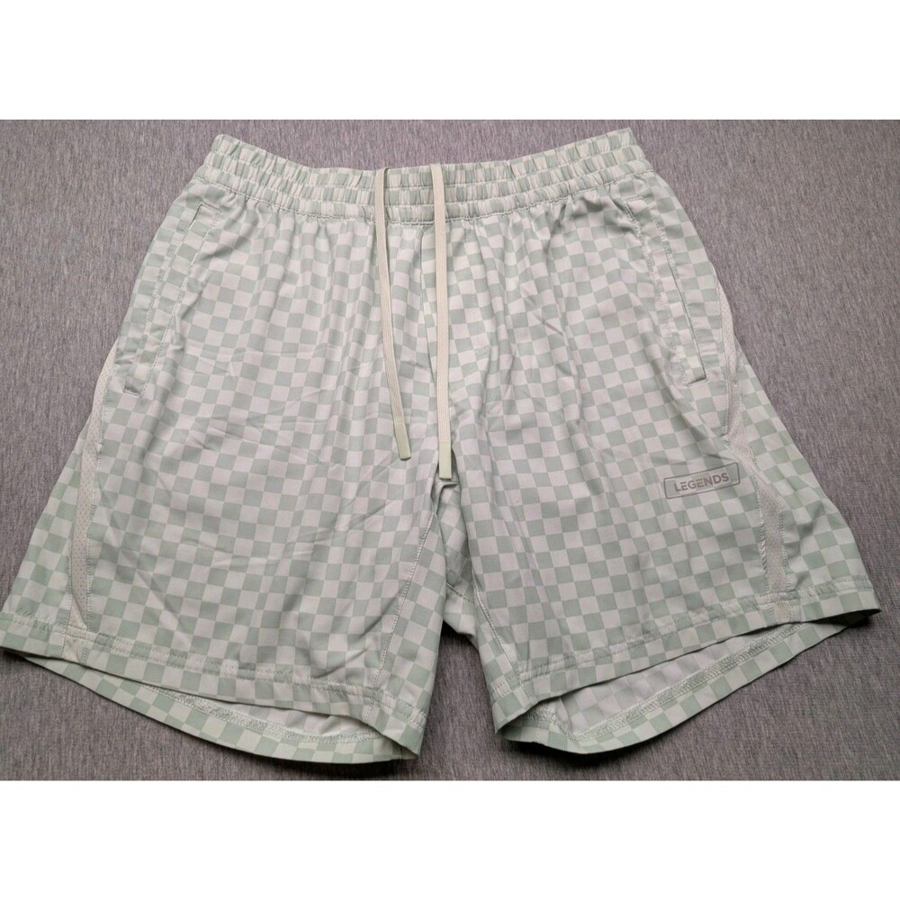 Legends Lined Shorts Bishop Men’s Size Medium 6” Inseam Green Checker